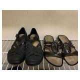 NEW CROFT & BARROW ORTHOLITE BLACK SHOES SIZE 9 & NEW CLARKS ARTISAN BLACK SANDALS SIZE 9 - UP MASTER CLOSET 1