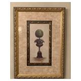 1999 MUSEUM QUALITY FRAMED "URN & TOPIARY" DOUBLE SIGNED BY BOBBY SIKES 22" X 31 1/4" - DINING ROOM