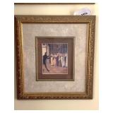 1908 BEAUTIFULLY MATTED/FRAMED PRINT BY HENRY GILLARD GLINDONI "FAN FLIRTATION" 13X14 - LIVING ROOM