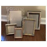 5 VERY BRASS/SILVER PHOTO FRAMES - LIVING ROOM