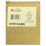 NEW IN BOX MAXIM BLACK 3 LIGHT CANDELABRA OUTSIDE WALL LIGHT - UP BED 2 CLOSET