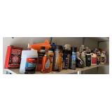 SHELF LOT OF ASSORTED CAR PRODUCTS (SEE ALL PICS) WINNER MUST TAKE ALL - GARAGE CLOSET