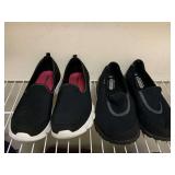 NEW BLACK SKECHERS GO WALK SIZE 10W & CROFT & BARROW BLACK SLIP ONS SIZE 8 (GENTLY WORN) - UP MASTER CLOSET 1