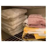 ASSORTMENT OF NEW TOWELS - UP HALL BATH CLOSET