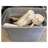 CRATE FULL OF ASSORTED PLUMBING SUPPLIES - GARAGE