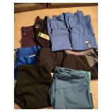 4 LADIES TANK TOPS - 3 NEW W/ TAG SIZE M-2XL & 5 PAIR ATHLETIC SHORTS/CAPRIS SIZE L-2XL - UP MASTER BATH