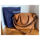 NEW DOONEY & BOURKE SAFFIANO CHELSEA NUTMEG LEATHER LARGE TOTE BAG W/ SHOULDER STRAPS & DUSTER BAG - CHECKOUT