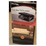 ELECTRIC HEATER BY VORNADO (APPEARS NEW) & NEW MASTER LOCK CASH BOX - UP MASTER CLOSET 1