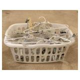 LAUNDRY BASKET FULL OF HANGERS - UP MASTER BED