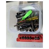 CONTAINER OF SNAP-ON SOCKETS & MORE - GARAGE
