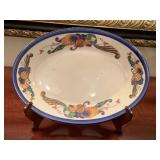 VINTAGE HOMER LAUGHLIN OVAL PLATTER "ROSEMALING BLUE" 11 1/2" LONG W/ STAND - DINING ROOM