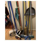 LOT OF MOSTLY NEW BROOMS - LAUNDRY