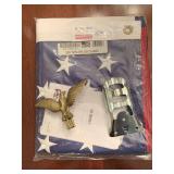 NEW 3X5 NYLON US FLAG & WALL BRACKET - FOYER