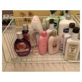 WIRE BASKET FULL OF BODY LOTION, BRONZER & MORE (BASKET INCLUDED) - UP MASTER BATH