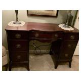 VINTAGE MAHOGANY VANITY/DRESSER 46" LONG X 18" DEEP X 30 1/2" TALL **SPECIAL PICK UP INSTRUCTIONS - UP BED 2