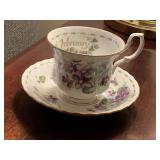 VINTAGE ROYAL ALBERT FLOWER OF THE MONTH - FEBRUARY - "VIOLET" TEA CUP & SAUCER - LIVING ROOM