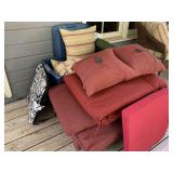 LARGE ASSORTMENT OF OUTDOOR CUSHIONS (TOTE INCLUDED) - BACK PORCH