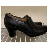 NEW CLARKS ARTISAN BLACK LEATHER SHOES SIZE 8 1/2M - UP MASTER CLOSET 1