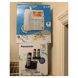 AT&T CORDED ANSWERING SYSTEM & NEW PANASONIC CORDLESS TELEPHONE WITH DIGITAL ANSWERING MACHINE (3 HANDSETS) - UP MASTER CLOSET 1
