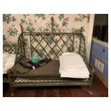 WROUGHT IRON PRINCESS DOG BED WITH CONTENTS 30" LONG X 28" TALL X 20" WIDE- DINETTE