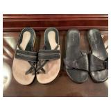 AEROSOLES BLACK SANDALS SIZE 8 1/2 (GENTLY WORN) & SPERRY SANDALS SIZE 8M (GENTLY WORN) - UP MASTER BED