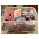 CRATE FULL OF MAKEUP (MOSTLY NEW) - CRATE W/ LID INCLUDED - UP MASTER BATH