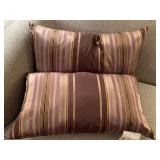 SET OF 2 LUXE STRIPED 14X24 THROW PILLOWS - LIVING ROOM