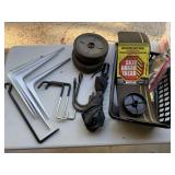 6 NEW SKID GUARD TREAD STRIPS, REPLACEMENT WHEELS, METAL HOOKS & BRACKET - GARAGE