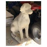 LARGE CONCRETE LABRADOR RETRIEVER (DAMAGE ON EAR AND FOOT) 28" TALL X 24" DEEP X 11" WIDE - GARAGE