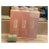 2 NEW BOTTLES 16.5 FL OZ CLINIQUE #3 CLARIFYING LOTION & 1 BOTTLE #2 (3/4 FULL) CLINIQUE CLARIFYING LOTION - UP MASTER BATH