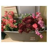 EXTRA LARGE CRATE W/ LID FULL OF ASSORTED SILK FLOWERS & GREENERY - UP BED 2