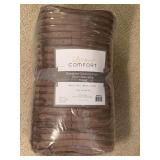 NEW OVERSIZED CORDUROY PLUSH DOWN ALTERNATIVE THROW - COCOA COLOR 60X70 - UP BED 1