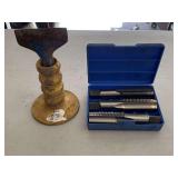 DASCO PRO GUARDED MASON CHISEL & 3 HANSON WHITNEY TAP SET - GARAGE