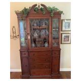 ANTIQUE MAHOGANY TALL GEORGIAN STYLE SECRETARY/BREAKFRONT BOOKCASE (IN EXCELLENT CONDITION) **SPECIAL PICKUP INSTRUCTIONS - DOES NOT INCLUDE CONTENTS 45" WIDE X 13 1/2" DEEP X 81" TALL - LIVING ROOM