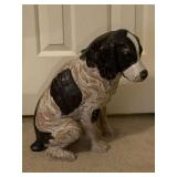 HEAVY RESIN BLACK/WHITE ENGLISH SPRINGER SPANIEL STATUE 16" TALL X 19" WIDE - UP BED 1