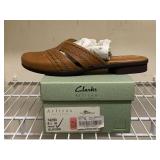 NEW CLARKS ARTISAN ILLUSION PEANUT LEATHER SANDALS SIZE 8 1/2 - UP MASTER CLOSET 1