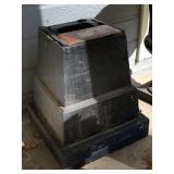 BLACK CAST METAL HEAVY PLANTER 15 1/2" SQUARE X 19" TALL - FRONT PORCH