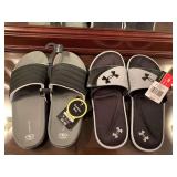NEW ATHLETIC WORKS SLIDE ONS SIZE 7/8 & NEW UNDER ARMOUR SLIDE ONS SIZE 8 - UP MASTER BED