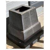 BLACK CAST METAL HEAVY PLANTER 15 1/2" SQUARE X 19" TALL - FRONT PORCH