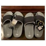 2 PAIR NEW ATHLETIC WORKS BLACK SLIDE ONS SIZE 9/10 - UP MASTER BED