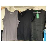 LADIES ATHLETIC WEAR - 10 TOPS (SIZE LARGE- 2 NEW W/ TAG) - UP MASTER CLOSET 2