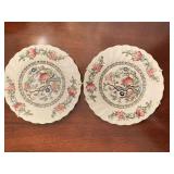 PAIR OF FINE STAFFORDSHIRE "INDIAN TREE" BREAD/BUTTER PLATES - DINING ROOM