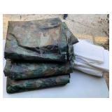 3 TARPS & 5 DISPOSABLE COVERALLS - GARAGE