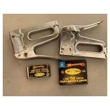 2 HEAVY DUTY ARROW STAPLE GUNS & STAPLES - GARAGE