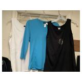 LADIES ATHLETIC WEAR - 3 TOPS, 2 PANTS (SIZE SMALL - 1 NEW W/ TAG) - UP MASTER CLOSET 2