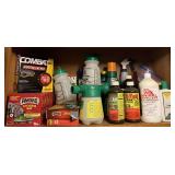 SHELF LOT OF ASSORTED YARD/FLOWER CHEMICALS & MORE - LAUNDRY