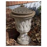 CONCRETE URN/PLANTER W/ LID 20" TALL X 14" ROUND - FRONT PORCH