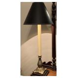 TALL METAL & WOOD CANDLESTICK LAMP 27" TALL - UP BED 1