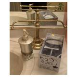 NEW SMALL MAKEUP MIRROR, SOAP DISPENSER & TOWEL HOLDER - UP MASTER BATH
