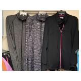 3 LADIES SIZE 2XL ZIP FRONT ATHLETIC JACKETS - UP MASTER BED